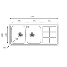  LT1160.500 1160x500 mm rozsdamentes mosogatótálca mosogatótálca