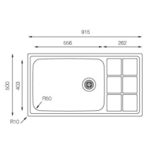  LT915.500 915x500 mm rozsdamentes mosogatótálca mosogatótálca