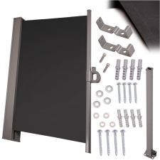  LUARO behúzható napellenző 180 x 400 cm szürke, oldalsó terasz napellenző kerti bútor