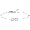 LUCA BARRA Steel Bracelet With Infinity And White Zircon Light Points