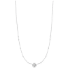 LUCA BARRA Steel Necklace With Four-Leaf Clover And White Zircon Points Of Light