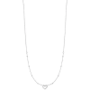 LUCA BARRA Steel Necklace With Heart And Points Of Light In White Zircon