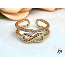  Lucia antiallergén nyitott gyűrű állíthatüó méretű apróköves, végtelen jellel 18K gyűrű