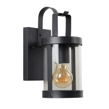 Lucide Lindelo fekete-átlátszó kültéri fali lámpa (LUC-29825/01/30) E27 1 izzós IP23 kültéri világítás