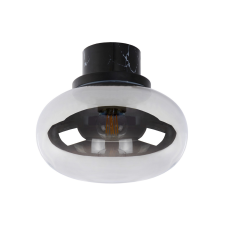 Lucide Lorena füstszürke-fekete fürdőszobai mennyezeti lámpa (LUC-03140/23/65) E27 1 izzós IP44 világítás
