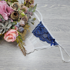 Lucifer állítható pántos tüll-csipke TANGA Kék