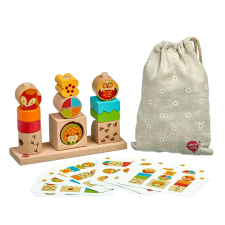 Lucy & Leo nap és éjszaka - fa puzzle minta kártyákkal puzzle, kirakós