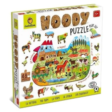 Ludattica Woody Farma, dřevěné puzzle, 48 dílků puzzle, kirakós
