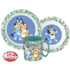 Ludo Studio Bluey Leaves étkészlet, micro műanyag szett 390 ml-es bögrével