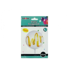  Lufi fólia Mr. Fehér 53 cm party kellék