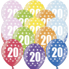 Lufi, nagy csomag, évszámos (20), metál, 50 db/cs/vegyes színekben party kellék