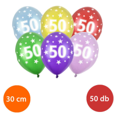 Lufi, nagy csomag, évszámos (50), metál, 50 db/cs/vegyes színekben party kellék