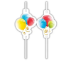 Lufis Sparkling Balloons, Lufis papír szívószál, 4 db-os szett