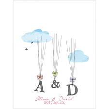  Lufis ujjlenyomatfa monogrammal dekorációs kellék