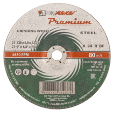 Luga 230x6mm M14 hajlított Premium csiszolótárcsa fémhez barkácsolás, csiszolás, rögzítés