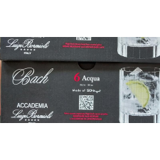 Luigi Bormioli Bormioli Bach 25,5cl vizes pohár, Acqua, Juice, 6db ajándéktárgy