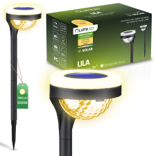 LUMILED 2x napelemes kerti lámpa LED LILA betétes kültéri dekoratív 3000K LUMILED kültéri világítás