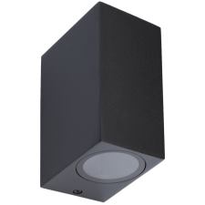 LUMILED Kerti fali lámpa emelő kültéri lámpa 2xGU10 fekete négyzet kültéri világítás