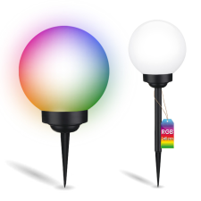 LUMILED Napelemes kerti lámpa LED ATRIS Földre szerelhető fehér golyós 15cm RGB LUMILED kültéri világítás