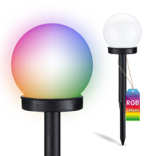LUMILED Napelemes kerti lámpa LED ATRIS hajtott fehér golyós 10cm RGB LUMILED kültéri világítás