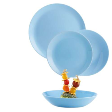 LUMINARC Diwali 18 részes Étkészlet - világoskék tányér és evőeszköz