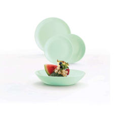 LUMINARC Diwali Paradise Green étkészlet 18 részes tányér és evőeszköz