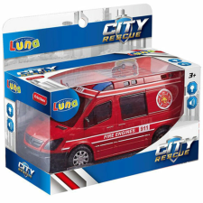 Luna City Rescue tűzoltó kisbusz fénnyel és hanggal autópálya és játékautó