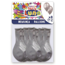 Luna Ezüst színű parti lufi szett 8db-os party kellék