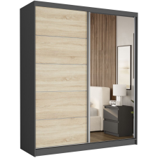  LUNA I. Tolóajtós gardróbszekrény 183x218x60 - antracit, sonoma bútor