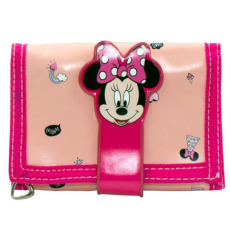 Luna Minnie egér barack-rózsaszín kinyitható pénztárca 13x8x26cm