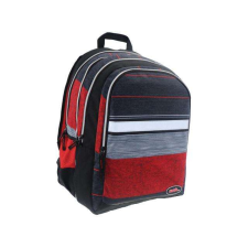 Luna Must: Piros-Fekete 2 az 1-ben négyrekeszes iskolatáska, hátizsák 47x25x33cm iskolatáska