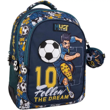 Luna : Must Team Focis lekerekített 3 rekeszes iskolatáska, hátizsák 32x18x43cm iskolatáska