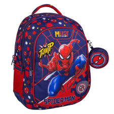 Luna : Must Team Pókember Thwip lekerekített 3 rekeszes iskolatáska, hátizsák 32x18x43cm iskolatáska