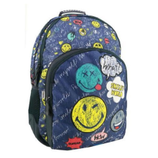 Luna Smiley farmer színű iskolatáska, hátizsák 33x16x45cm iskolatáska