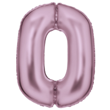 Lustre Pastel Pink, Rózsaszín 0-ás szám fólia lufi 86 cm party kellék