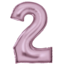 Lustre Pastel Pink, Rózsaszín 2-es szám fólia lufi 86 cm party kellék