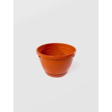  Lux virágcserép tálcával, 26,5X18,5 cm, Műanyag barna kerti tárolás