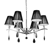 Luxera Oxford króm-fekete csillár (LUX-64325) E14 6 izzós IP20 világítás