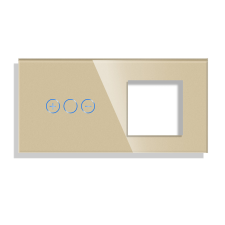LUXION Fényerőszabályzós Dimmer + Konnektor Üveg Érintőkapcsoló Panel villanyszerelés