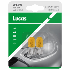 LUXLINE spol. s r.o. Lucas 12V WY5W sárga jelzőizzó, 2db/bliszter autó izzó, izzókészlet