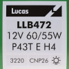 LUXLINE spol. s r.o. Lucas Standard H4 autóizzó 12V 60/55W, dobozos 1 darab