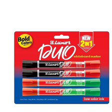 Luxor Duo Whiteboard marker, kétszínű- 4 db szett filctoll, marker