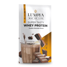 Luxoya Super Tasty Whey Protein Dupla csokoládé ízű 30g vitamin és táplálékkiegészítő