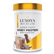 Luxoya Super Tasty Whey Protein Dupla csokoládé ízű 450g vitamin és táplálékkiegészítő