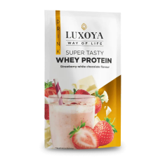 Luxoya Super Tasty Whey Protein Eper-fehér csokoládé íz 30g vitamin és táplálékkiegészítő