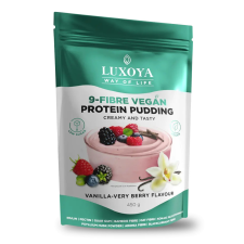 Luxoya Vegan Protein Puding Vanília-erdei gyümölcs ízű 450g vitamin és táplálékkiegészítő