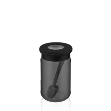 Luxplastic Iris c-00509 black pearl üveg tároló kanállal 380ml konyhai eszköz