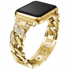 Luxury Apple Watch 38/ 40/ 41 mm Luxury V3 fém óraszíj gold színű okosóra kellék