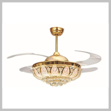 Luxury Crystal Light mennyezeti lámpa ventilátor funkcióval , távirányítóval világítás