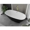 Luxury Eris szabadon álló fürdökád akril  170 x 85 cm, fehér/fekete,  leeresztö arany - 53441708575-G Térben álló kád